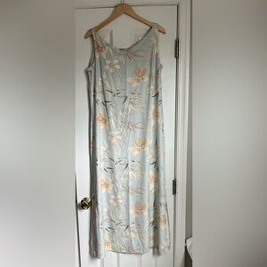 Size L Tori Richard Silk Maxi Hawaiian Print Dress